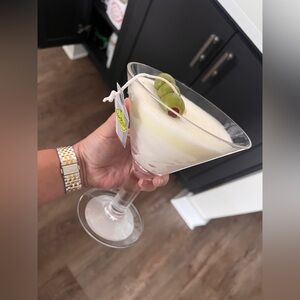Martini Glass with Olive Garnish Candle